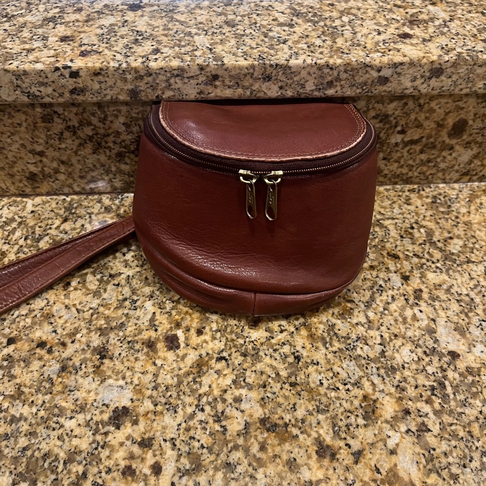 Hobo International Small Leather Crossbody Purse Brown Cognac